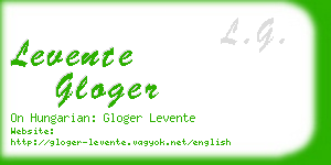 levente gloger business card